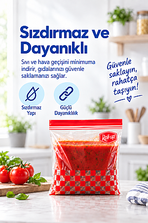 Roll-Up Çift Kilitli Buzdolabı Poşeti 0,4+1 Litre 30 Adet - 2