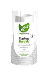 Roll-up Doğa Dostu Karton Bardak 7oz 10lu - Roll-up