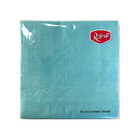 Roll-Up Kağıt Peçete Açık Mavi 33 x 33cm 20li - Roll-up