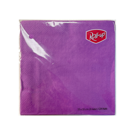 Roll-Up Kağıt Peçete Mor 33 x 33cm 20li - Roll-up