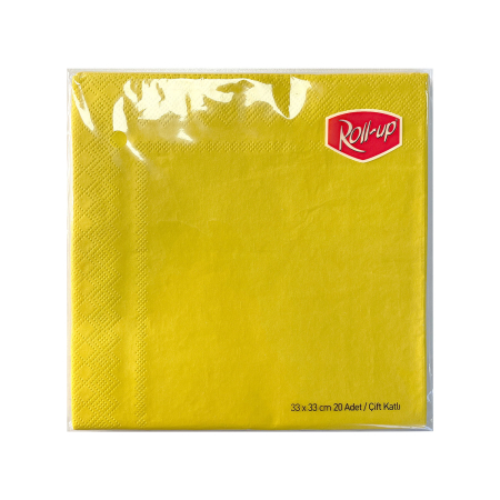 Roll-Up Kağıt Peçete Sarı 33 x 33cm 20li - Roll-up