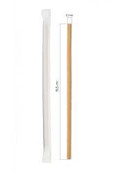 Roll-up Kağıt Sargılı Kağıt Pipet Kraft 6mmx19,5cm 100 Adet - Roll-up