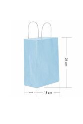 Roll-up Kraft Çanta Açık Mavi Küçük Boy 18x24cm 25li - Roll-up