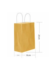 Roll-up Kraft Çanta Altın Küçük Boy 18x24cm 25li - Roll-up