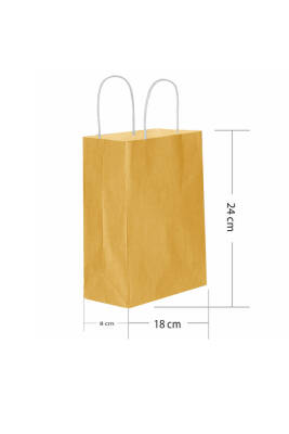 Roll-up Kraft Çanta Altın Küçük Boy 18x24cm 25li - 1