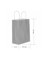 Roll-up Kraft Çanta Gümüş Büyük Boy 31x41cm 25li - Roll-up