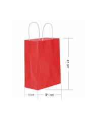 Roll-up Kraft Çanta Kırmızı Büyük Boy 31x41cm 25li - Roll-up