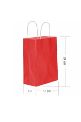 Roll-up Kraft Çanta Kırmızı Küçük Boy 18x24cm 25li - Roll-up