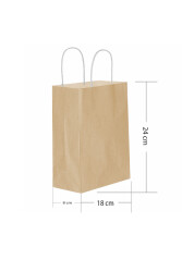 Roll-up Kraft Çanta Naturel Küçük Boy 18x24cm 25li - Roll-up
