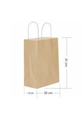 Roll-up Kraft Çanta Naturel Orta Boy 25x31cm 25li - Roll-up