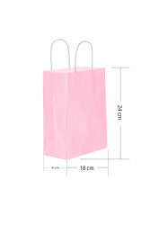 Roll-up Kraft Çanta Pembe Küçük Boy 18x24cm 25li - Roll-up