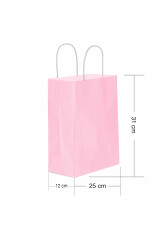 Roll-up Kraft Çanta Pembe Orta Boy 25x31cm 25li - Roll-up