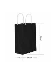 Roll-up Kraft Çanta Siyah Küçük Boy 18x24cm 25li - Roll-up