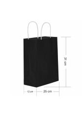 Roll-up Kraft Çanta Siyah Orta Boy 25x31cm 25li - Roll-up