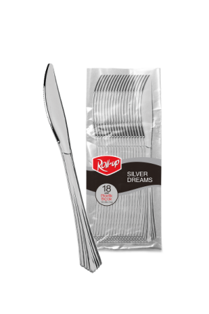 Roll-up Metal Görünümlü Plastik Bıçak 18li - Roll-up
