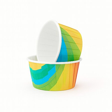 Roll-up Muffin Kek Kapsülü Gökkuşağı 50 Adet - Roll-Up
