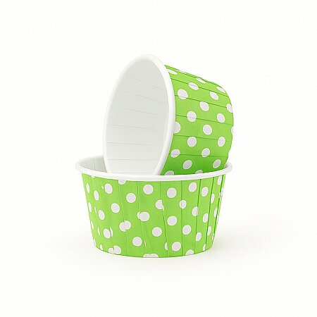 Roll-up Muffin Kek Kapsülü Yeşil Puantiyeli 50 Adet - Roll-Up