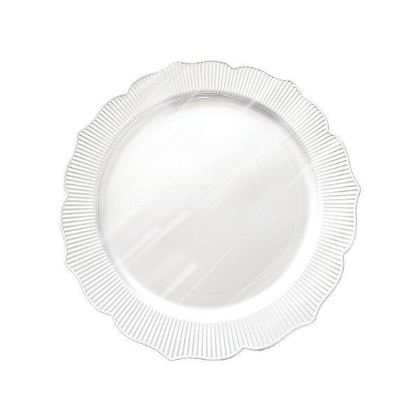 Roll-Up Plastik Kalın Tabak Büyük 26 cm Beyaz 6 Adet - 1