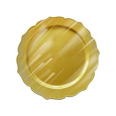 Roll-Up Plastik Kalın Tabak Büyük 26 cm Gold 6 Adet - Roll-Up