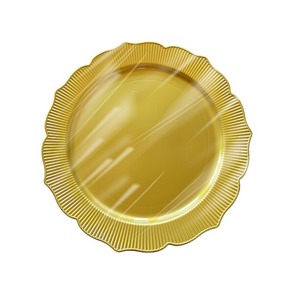 Roll-Up Plastik Kalın Tabak Büyük 26 cm Gold 6 Adet - 1
