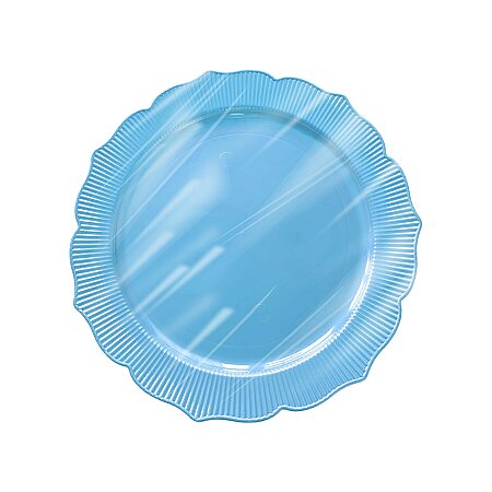 Roll-Up Plastik Kalın Tabak Büyük 26 cm Mavi 6 Adet - Roll-Up