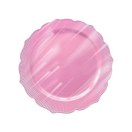Roll-Up Plastik Kalın Tabak Büyük 26 cm Pembe 6 Adet - Roll-Up