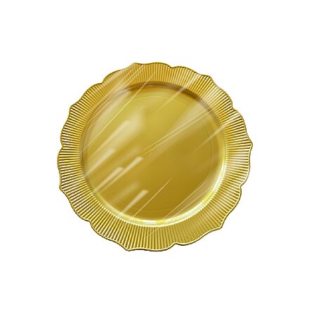 Roll-Up Plastik Kalın Tabak Küçük 18 cm Gold 6 Adet - Roll-Up