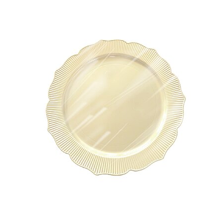 Roll-Up Plastik Kalın Tabak Küçük 18 cm Krem 6 Adet - Roll-Up