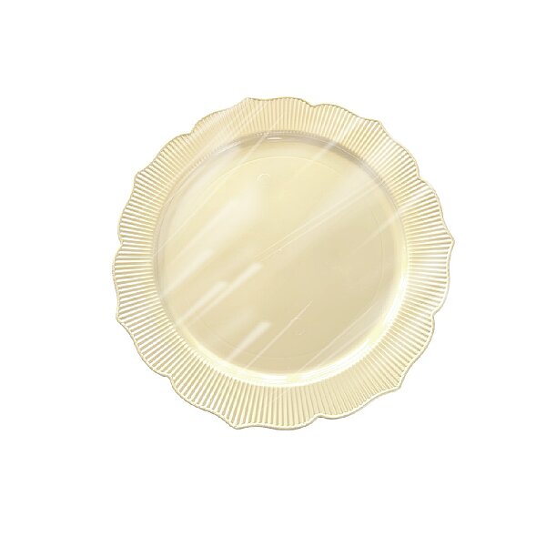 Roll-Up Plastik Kalın Tabak Küçük 18 cm Krem 6 Adet - 1