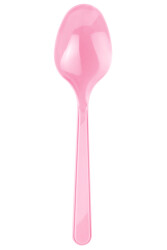 Roll-up Plastik Kaşık Pembe 25li - Roll-up