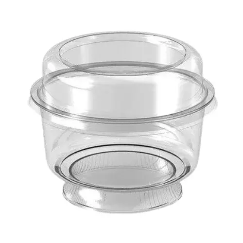 Roll-Up Plastik Kristal Tatlı Kasesi ve Bombe Kapak Set 20li - 1