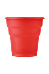 Roll-up Plastik Meşrubat Bardağı Kırmızı 180cc-7oz 25li - Roll-up